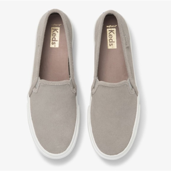 🆕 Keds Double Decker Perf Suede Slip On Sneaker, Gray - New without box! - Picture 1 of 5